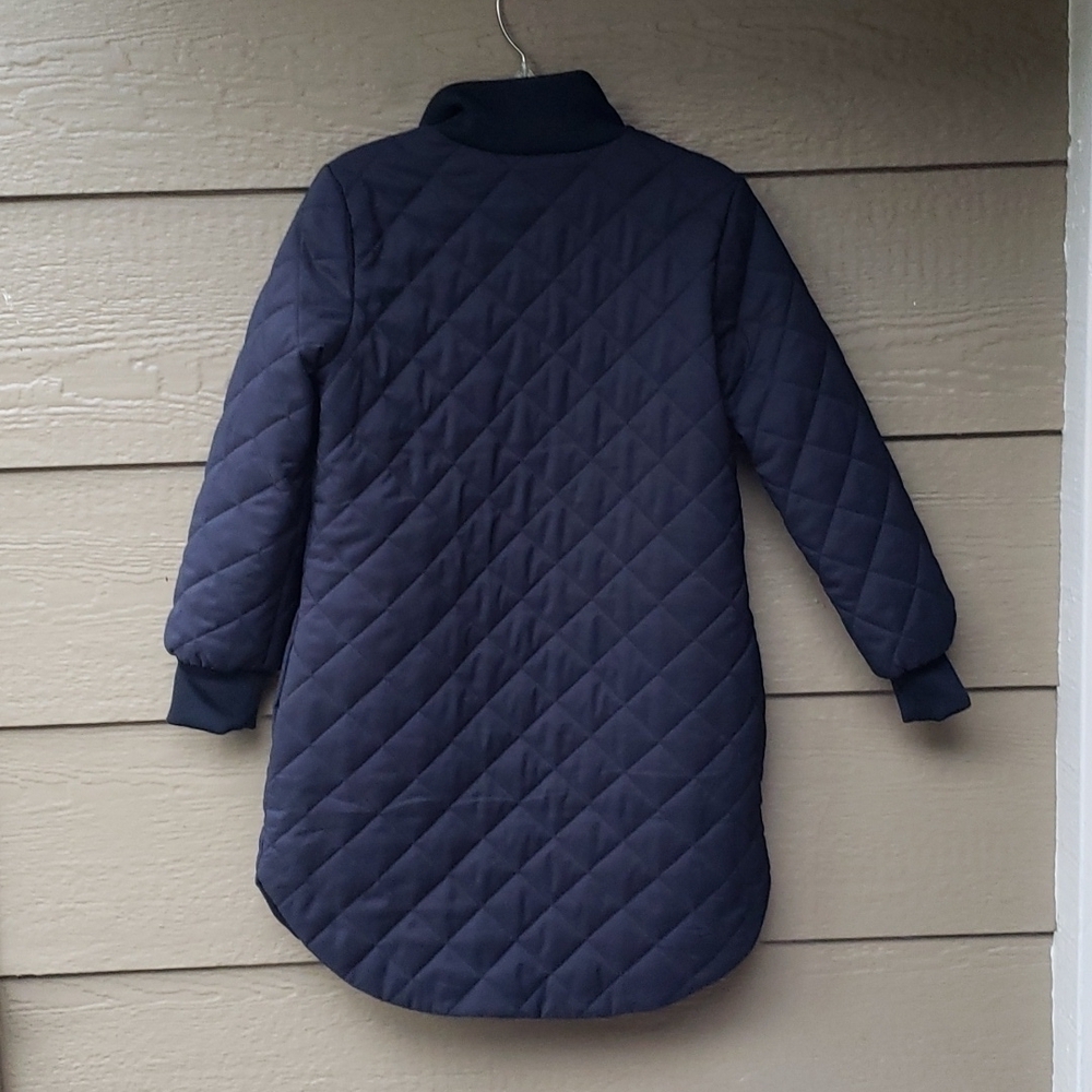 Denim & Co. Quilted Long Coat with Rib Trim BLACK new - Picture 7 of 7